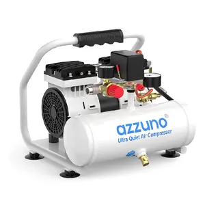 AZZUNO A2N1GAL-8BAR, 1 gallon air compressor, 1HP oil-free air compressor tank, filling time: 29s, 116PSI, 110V/60Hz, 60db ultra-quiet air compressor, used for car repair, industrial engineering, recovery time: 12s Hardware