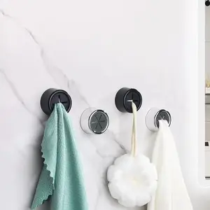 10pcs Strong Suction Cup Hooks, No Nail Trace Bathroom Kitchen Towel Bathrobe Hanger, Creative Wall Hanging Storage Organizer