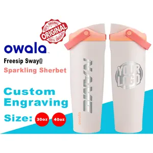 30oz/40oz Owala Sparkling Sherbet Color Freesip Sway Water Bottle. Laser Engraved Owala Bottle with Handle, Customized Bottle with your Name