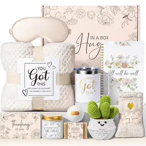 Get Well Soon Gifts Baskets for Self Care Gifts, Spa Care Package After Surgery Inspirational Thinking of You Sympathy Gift, Feel Encouragement Gift for Sick Mom w/ Blanket