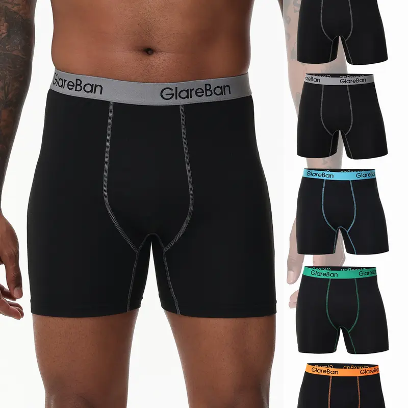 5pcs Men's Boxer Briefs, Casual Comfy Breathable Underwear for Daily Wear, Men's Underwear for All Seasons, Athletic Undergarments, Breathable Underclothes