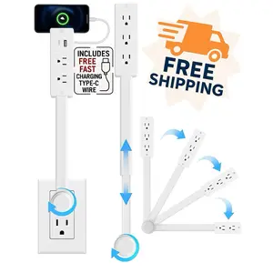 Outlet Extender with USB C & USB A Ports - Flexible & Extendable Design for Easy Access - Perfect for Home & Office Use