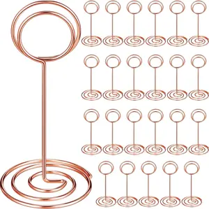 24Pcs Table Number Holders Place Card Holder - Photo Holders for Tables, Cards Stand Name Menu Clips, Table Sign Holders for Wedding Anniversary Birthday Party(Rose Gold) 3.35 Inch - Home Improvement.