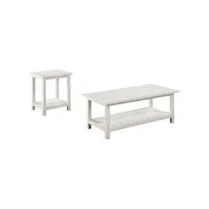 Payne 2-piece Coffee and End Table Set Distressed White