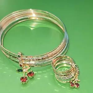 7days set ring #8 & Bracelet Semanario with 2.5 Plus Inches in Diameter water resistant Gold-filled