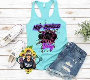 Ladies Fit Razorback Mud Princess Four wheelin Tank top