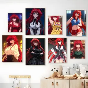 R-Rias Gremory SexyS Anime Girls High School DxD Poster HD Waterproof poster Art Aesthetic Wall Decor Home Bar & More decoration for bedroom bar parlor home decor gift fade-Resistant, Non-sticky, vibrant Wall print poster Artistic