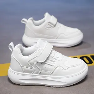 Breathable White Sneakers Kids Comfy Lining EVA Sole All Season Outdoor Fun with Velcro Closure Ideal Active Kids