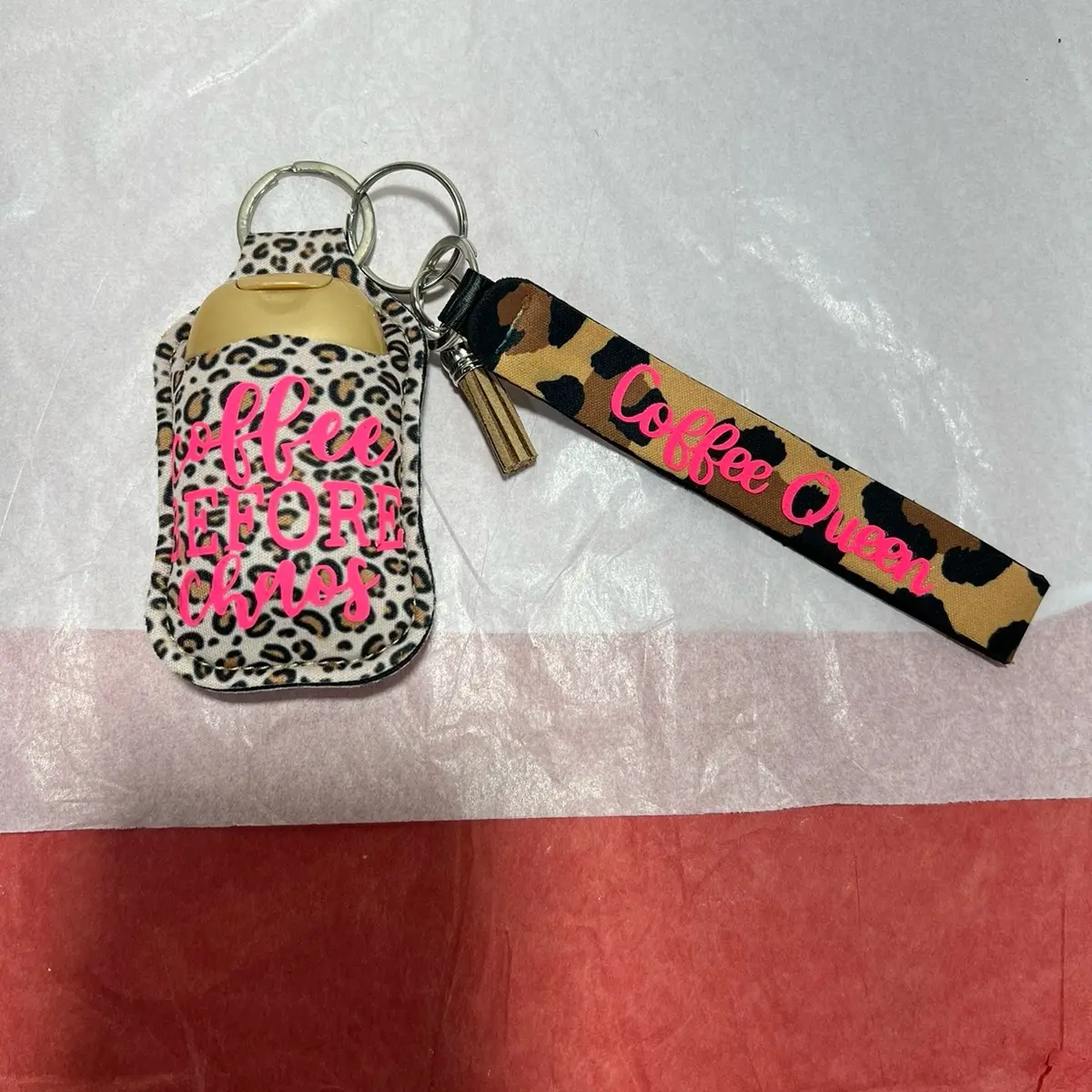 Hand Sanitizer and Wristlet Keychain Set for Personal Care