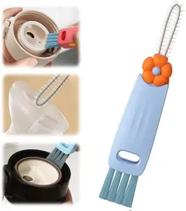 3 in 1 Cup Lid Cleaning Brush, 2024 New Crevice Cleaning Brush Set for Baby Bottle Gap Tight Spaces Cup, 3 in 1 Multifunctional Cleaning Brush Portable Cup Lid Cleaner with Brush(E)