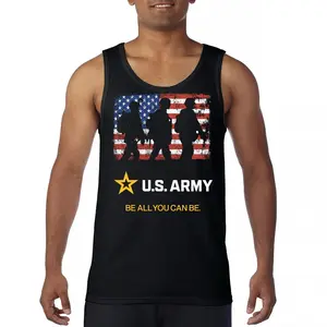 [SALE 50% FOR A LIMITED TIME ] US Army Be All You Can Be Tank Top American Flag Military Veteran Men's Top