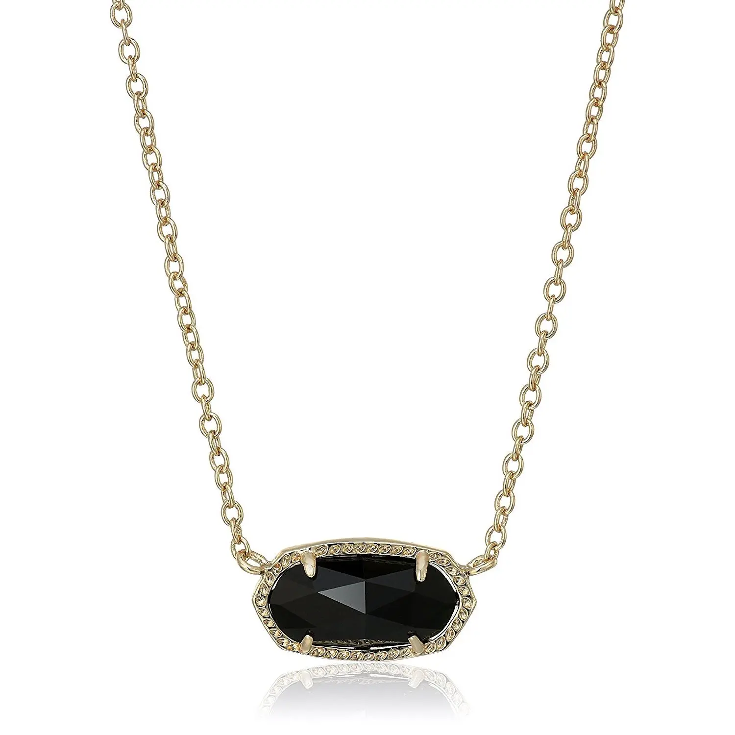 Kendra Scott Signature Elisa Gold Plated Black Glass Pendant Necklace - 4217711235