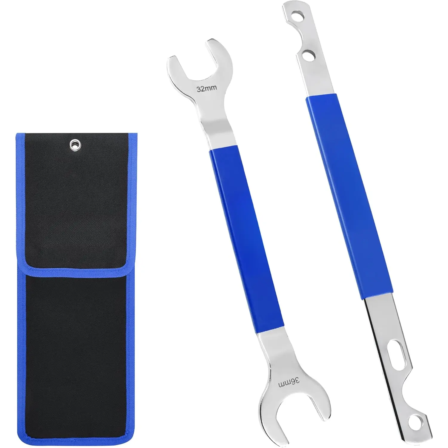2 count Fan Clutch Wrench Set, 32mm & 36mm Wrenches,Water Pump Pulley Holder for Ford,,GM,Chevrolet,Blue