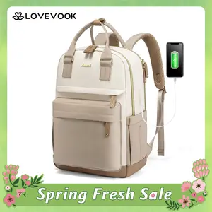 LOVEVOOK Laptop Backpack with USB Port, Backpack Purses for Women, Ideal Travel Backpacks for College, Work, Nursing, Travel, School Backpack, and Personal Item SpringStatements
