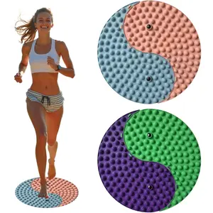Yinyang Balance Foot Massage Mat 2 Pack, Tai ji Bagua Pattern with Magnetic Therapy, Custom Color Acupressure Reflexology Mat for Daily Relaxation, Detachable Design Fits Yoga/Office/Home Use