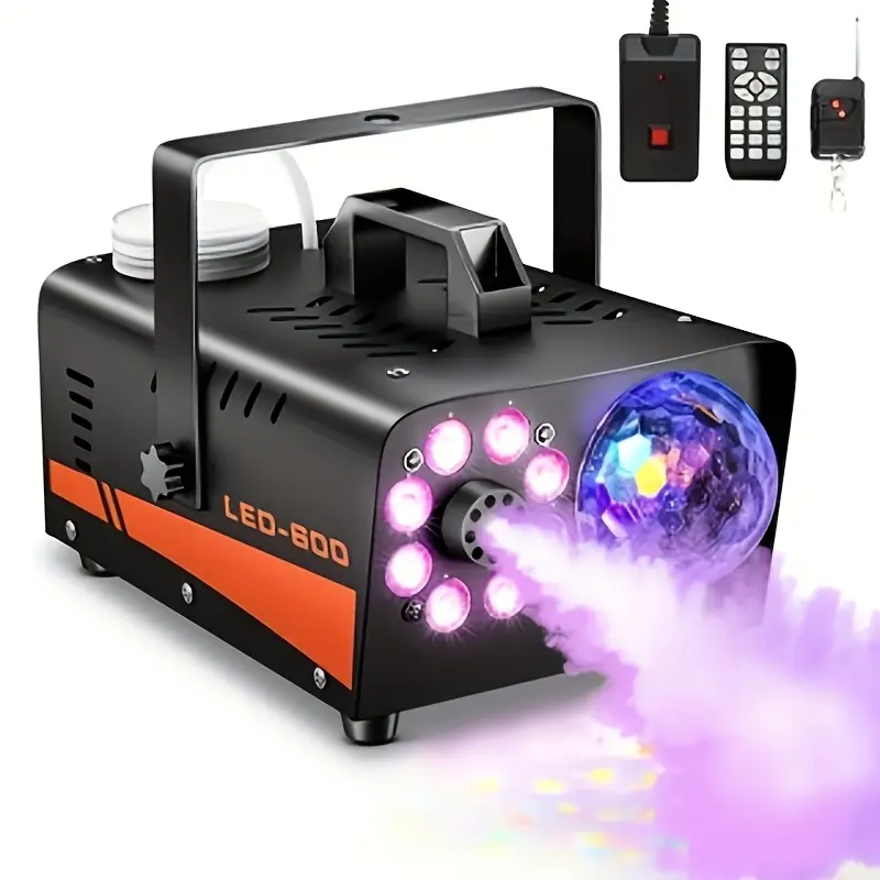 600W Fog Machine with Disco Ball Lights, 3000CFM Airflow, 13-Color LED Lights, Wireless Remote Control, Dramatic Fog Effects, Mesmerizing Visual Experience for Party, Indoor Commercial Lighting Use