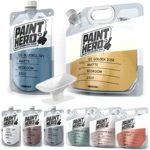 Paint Hero 8 Pack Paint Storage Bags - Airtight Refillable Quart and Gallon Pouches with Funnel