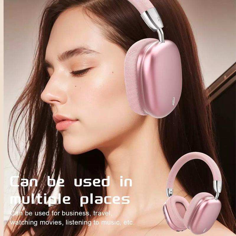 2026 Valentine Gift New Wireless Headset, Hifi Clear Call, Comfortable Fit With Head, Foldable, Rotatable, Stretchable. Compatible with Mobile Phones, Computers, MP3 and Other Devices. Wireless Headphones (Pink) Audio Adjustable