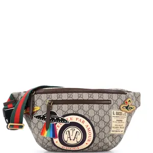Pre-owned GUCCI material Belt Bags Courrier Zip Belt Bag GG Coated Canvas with Applique by Rebag