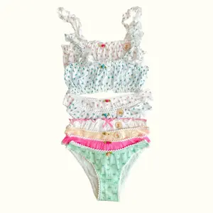 MILANBLOCKS Petite Bundle Cotton Pointelle Sweet Blossom Coquette Lingerie Set - Bohemian & Bridal Style, Ultra Soft Fabric, Comfortable Fit, True to American Size