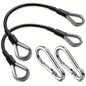 2-Piece stainless steel wire rope 304 fitness equipment extension cable with 2pcsM6 stainless steel mountaineering buckle