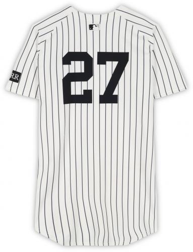 Giancarlo Stanton New York Yankees Game-Used #27 White Pinstripe Jersey vs. Boston Red Sox on October 2, 2025 - Fanatics Authentic Certified