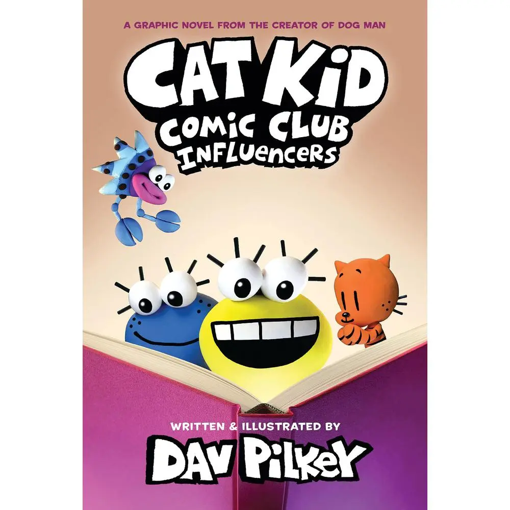USED Book - Cat Kid Comic Club: Influencers: A Graphic Novel (Cat Kid Comic Club #5): From the Creator of Dog Man: Volume 5 by Pilkey, Dav (Hardcover) - english