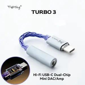 Tipsy USB-C to 3.5mm Audio Adapter Dual-Chip Headphone Amp Hi-Fi DAC Cable Cord for iPhone iPad Samsung Galaxy