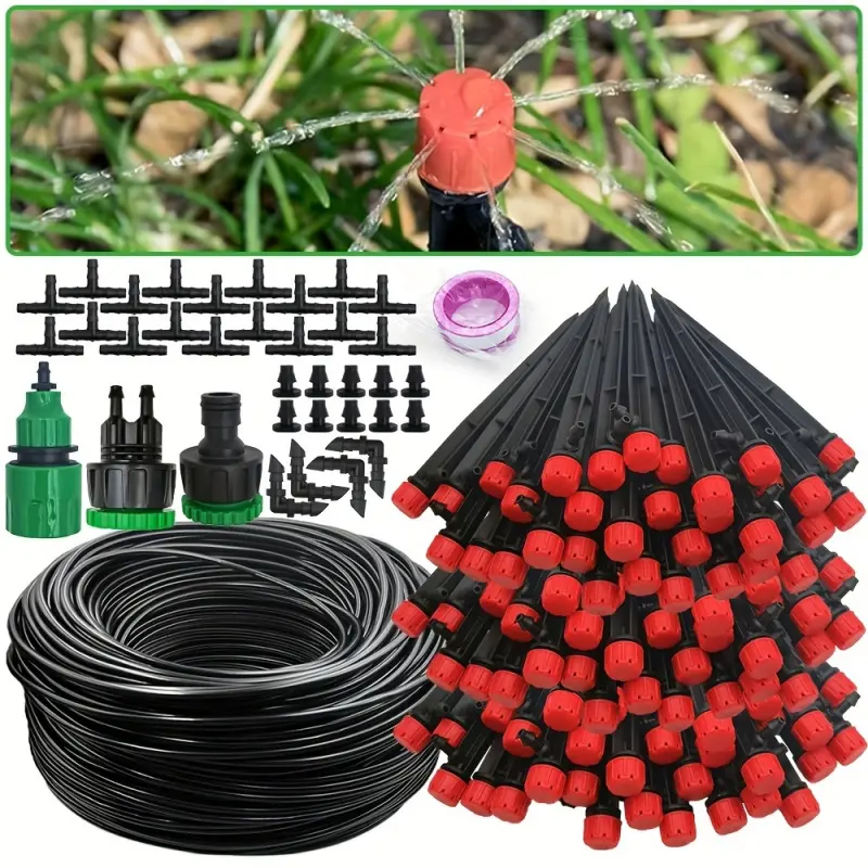 Garden drip irrigation automatic watering system set Soaker Hose For Garden 1/4'' 13cm Outdoor Water Sprinkler is suitable for bonsai flowers and vegetables greenhouse Plant Watering System