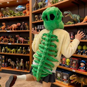 New Trendy Dinosaur Skeleton Head Cover Plush Toy Hat Prop Adult Doll Birthday Gift, 1 Piece Pack, Perfect Party Accessory