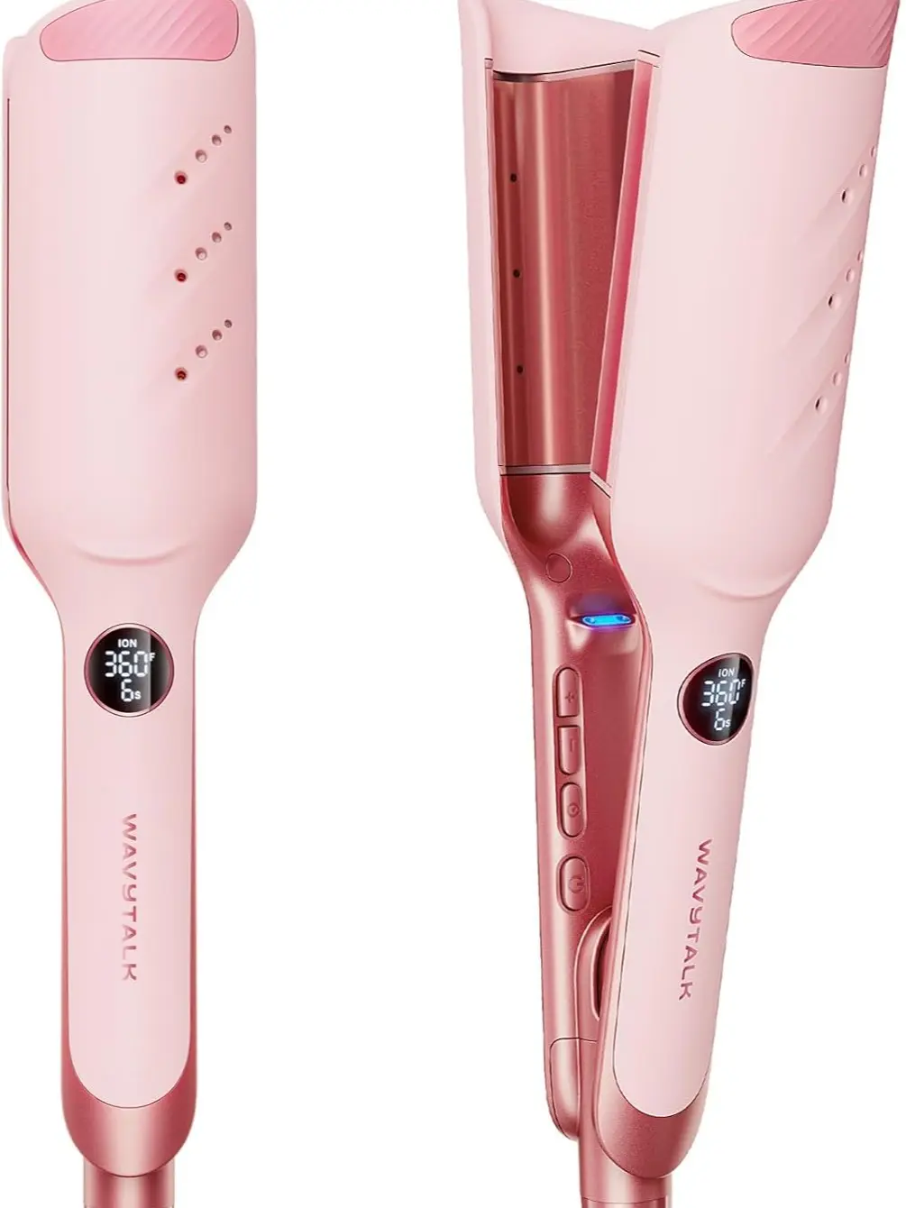 Wavytalk Power Wave Hair Crimper, Ionic Hair Waver for Less Heat Damage | Beach Waves Curling Wand, Crimping Iron, Ventilation Design for Less Damage, Ionic Reduces Frizz, Dual Voltage Curling Iron