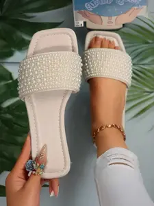 Women's Rhinestone Flat Sandals, Sparkly Sandals, Comfortable Casual Shoes for Women, Perfect for Daily Wear & Outdoor Activities