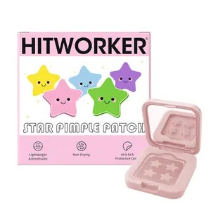 60 Sheets Hitworker Hydrogel Acne Patches, Gentle Non-Irritating Overnight Spot Treatment, Suitable for All Skin Types, Travel-Friendly Packaging, Hydrocolloid, Acne Clearing Products