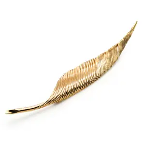 Pre-owned Dior Others Small Leather Goods Christian Gold Feather Brooch
