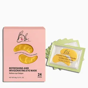 Blusheva Beauty Gold-Infused Under Eye Masks 24 Pairs Hydrating Gel Patches for Dark Circles Puffy Eyes Vegan Cruelty-Free Gold Infused Hydrate Radiance Collagen Eye Patches
