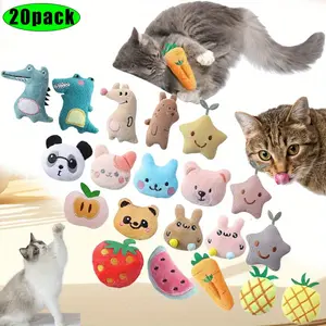 20PCS Durable Cat Toy Pet Herb Toys Interactive Plush Toy - for Interactive Play, Grind Teeth and Clean Teeth for Small Medium Size Cat,Feline Enrichment,Playful Pet Accessory,Indoor Cats