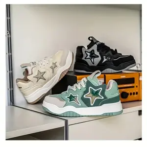 Vintage Style Men's Fashion Sneakers - All-Season Low Top Casual Shoes with Lace Closure, Solid Color Design, Durable Rubber Sole, Comfortable Fabric Inner & EVA Insole, Round Toe - Ideal for Casual Attire