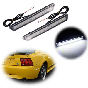 Clear Lens White LED Rear Bumper Side Marker Reflectors Lights For Ford Mustang GT Cobra 1999 2000 2001 2002 2003 2004 Replace OEM XR3Z-15A448-AA
