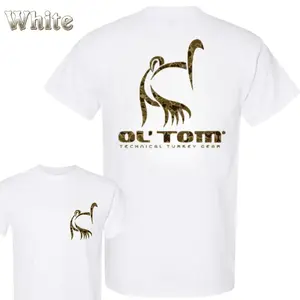 Turkey Hunting T-Shirt, Camo Turkey Graphic Tee, Front Chest and Back Print Shirt, Outdoor Hunting Apparel, Unisex Hunter Gift for Dad