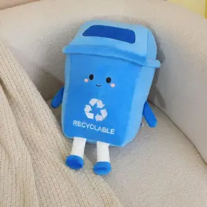 2026 new 30cm Recyclable Garbage Can Plush Toy Pillow Cartoon Anime Handmade Doll Cute Cushion Home Decor Ideal Children's Birthday Gift