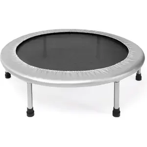Folding Trampoline with Smart Workout App, Black - Portable Fitness Rebounder for Home Gym, Cardio & Strength Training, Jumping Exercise Equipment