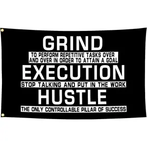 Discipline Motivational Flags 3x5 Ft Inspirational Gym Flags for Executionstop Talking And Put In The Work Hustle Flag Room Guys Bedroom College Dorm Office Wall Decor Poster Decor Gift