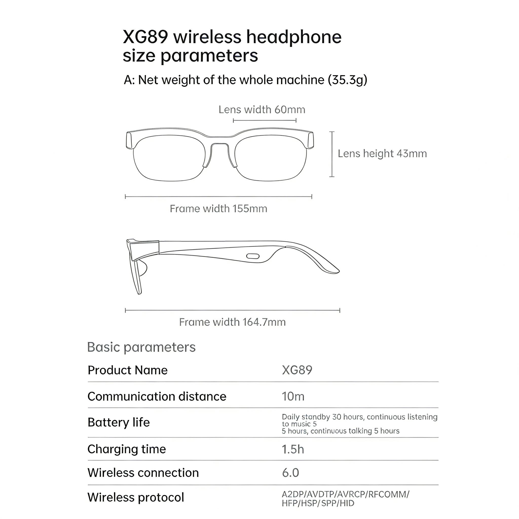 2026 Latest Smart Audio Glasses with Bluetooth, Open-Ear Speakers, Music & Hands-Free Calls, AI Voice Assistant,Translation for 164+ Languages Lightweight Wearable Tech Glasses for Men & Women