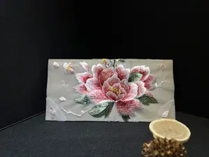 Miao Embroidery Wall Decor Silver Peony Butterfly Artisan Handmade Ethnic Art Piece for Home Trending Wall Art Decoration Artistic Artwork