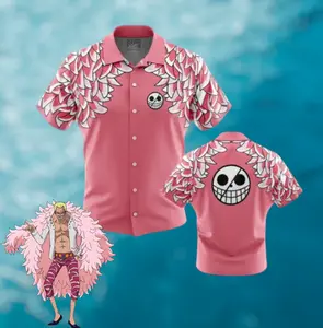 Doflamingo Anime Hawaiian Shirt Shorts Men's Cosplay, anime hawaiian shirt, Tropical Aloha Shirt, Unisex Summer Streetwear, Summer Outfit 2026 #tiktokfashion #aloha #summer #hawaiian
