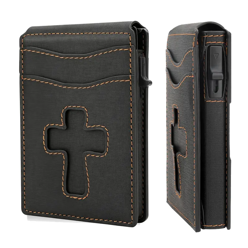Wallet for Men, Mens Wallet Minimalist Slim Wallet, Smart Pop Up Case  Leather Wallet RFID Blocking Bifold Wallet Credit Card Holder Gift for Him  - TikTok Shop