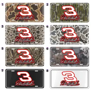 Dale Earnhardt#3 Signature License Plate 6x12, NASCAR Racing Camo Car Tag, Woodsman Hunting Style Aluminum Truck Decor, Rugged Outdoor Motorsports Sign