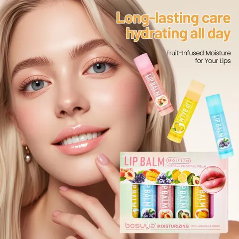 Multi-Fruits Essence Moisturizing Balm Stick - Alcohol-Free, Glycerol-Based Balm Stick Lip Treatments for Autumn-Winter Care, Deep Nourishment, Long-Lasting Hydration, Moisture-Locking, Soft Smooth Supple Finish
