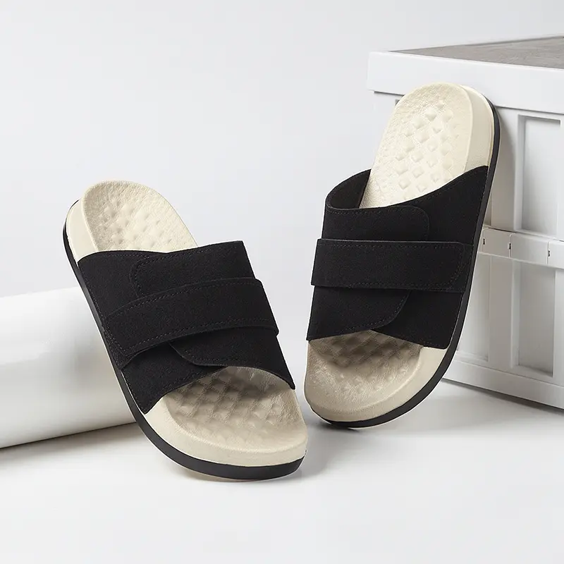 Men's Adjustable Strap Slide Sandals - Fashionable, Lightweight, Durable, Comfortable for Indoor Home & Outdoor Beach Use, Adjustable Straps, Slip On, Footwear, Comfortable Wear