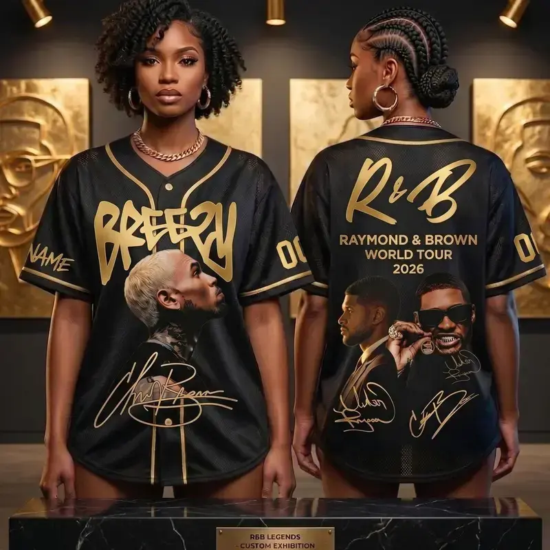 Custom Hip Hop R&B 2026 Baseball Jersey Personalized Name Number Concert Tour Shirt, Music Fan Streetwear Outfit